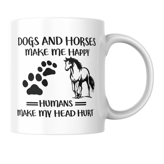“Dogs and Horses Make Me Happy” Coffee Mug