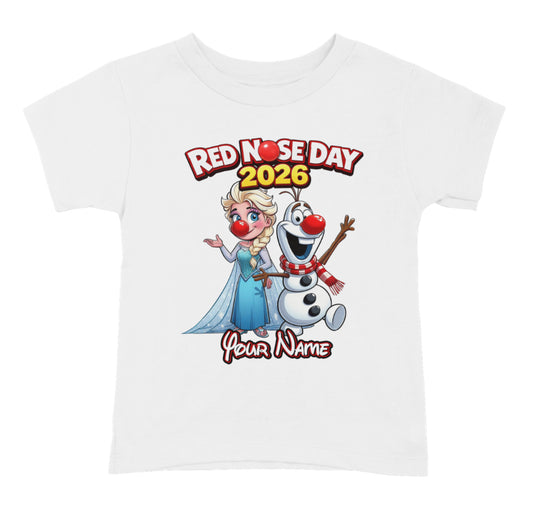 Elsa and Olaf Red Nose Day T-Shirt