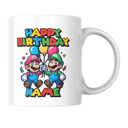 Mario and Luigi Coffee Mug - Add your name