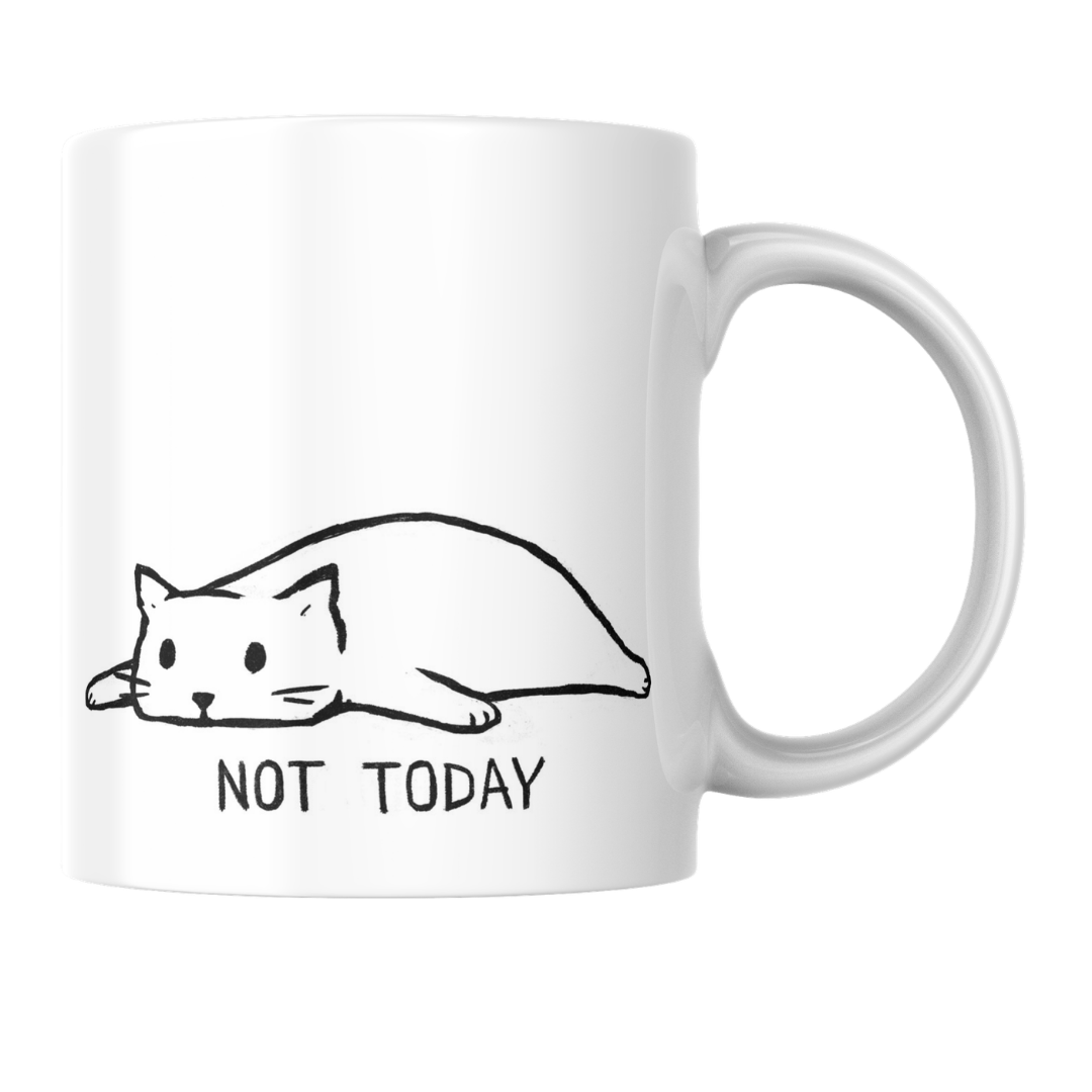 Lazy Cat “Not Today” Coffee Mug