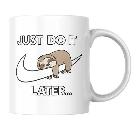 “Just Do It Later” Lazy Sloth Coffee Mug
