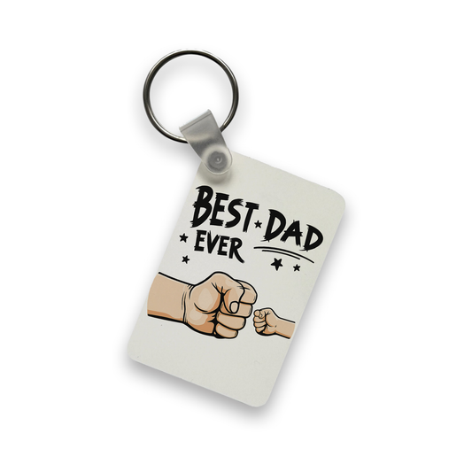 “BEST DAD EVER” Dad & Son Fist Bump MDF Key Chain