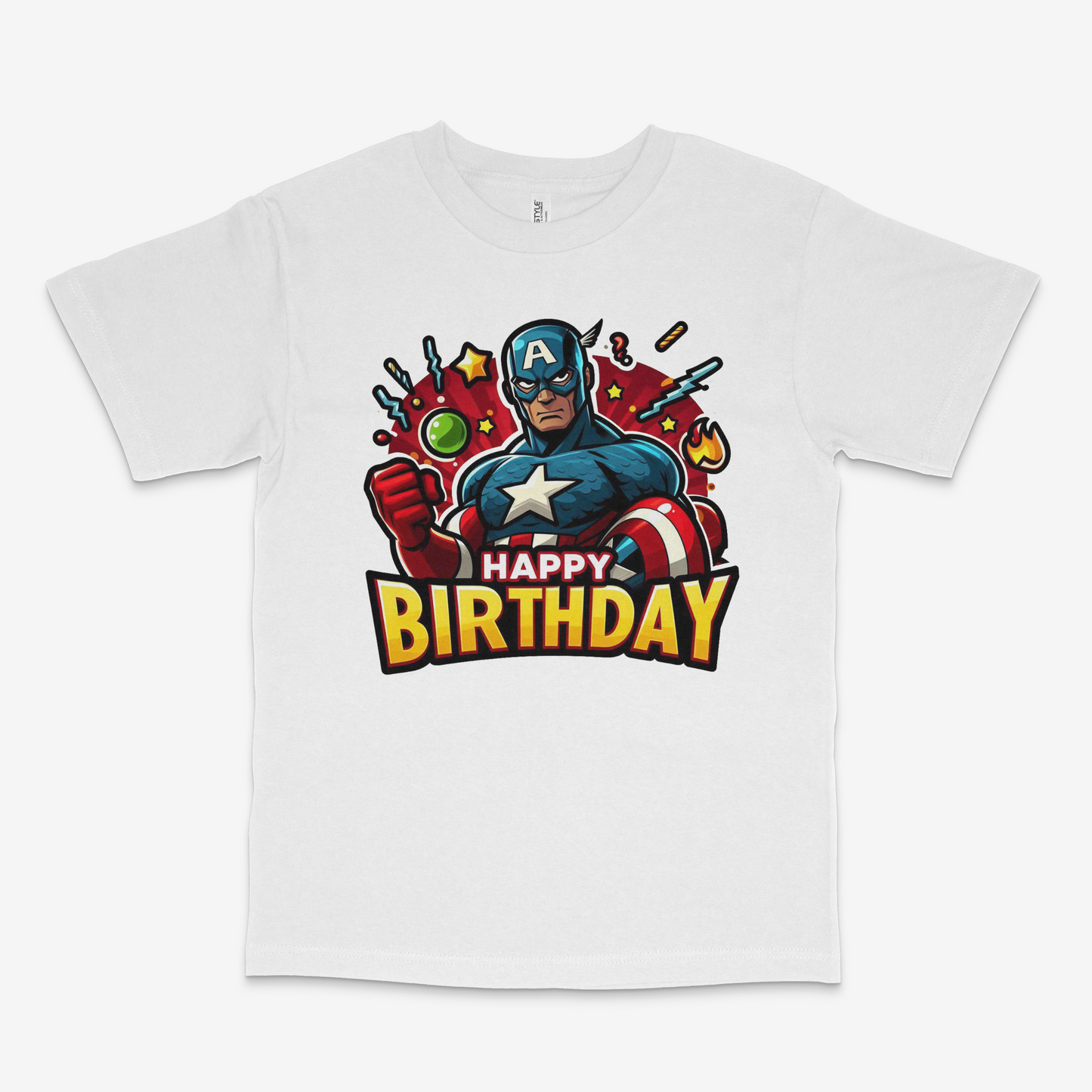 Captain America Birthday T-Shirt