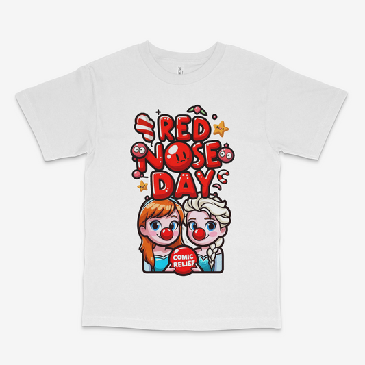 Elsa and Anna Frozen Red Nose Day T-Shirt